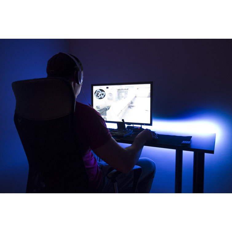 Syberdesk Gaming Desk Led Pro St Wayfair Co Uk